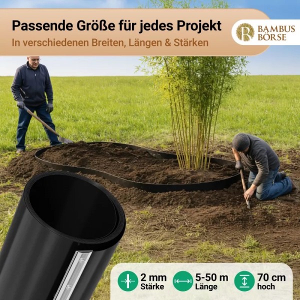 Wurzelsperre als Set – 70 cm Höhe mit passender Verschlussschiene