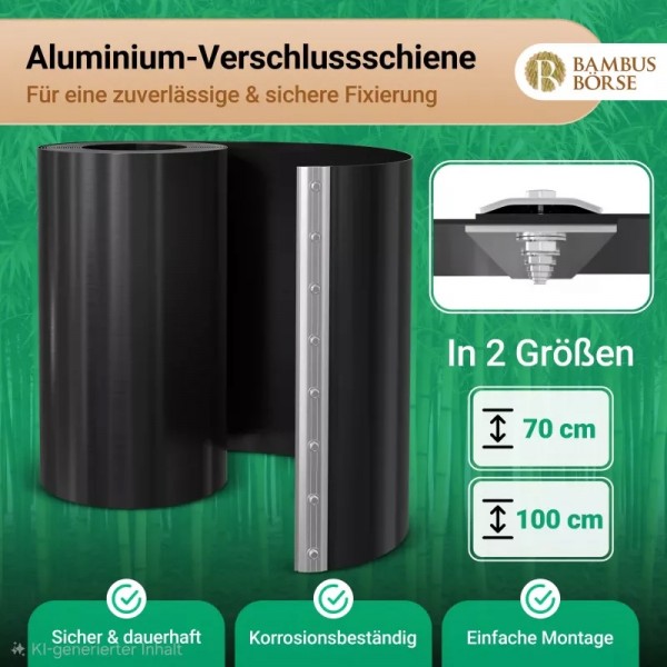 Aluminium-Verschlussschiene für Wurzelsperren – Aufbau der Verbindung